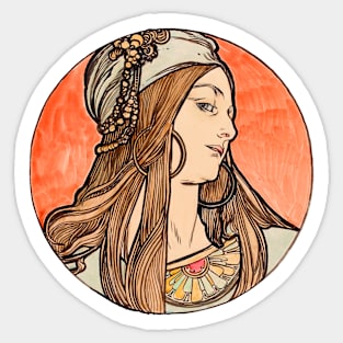 Alphonse Mucha - Stained Glass Sticker